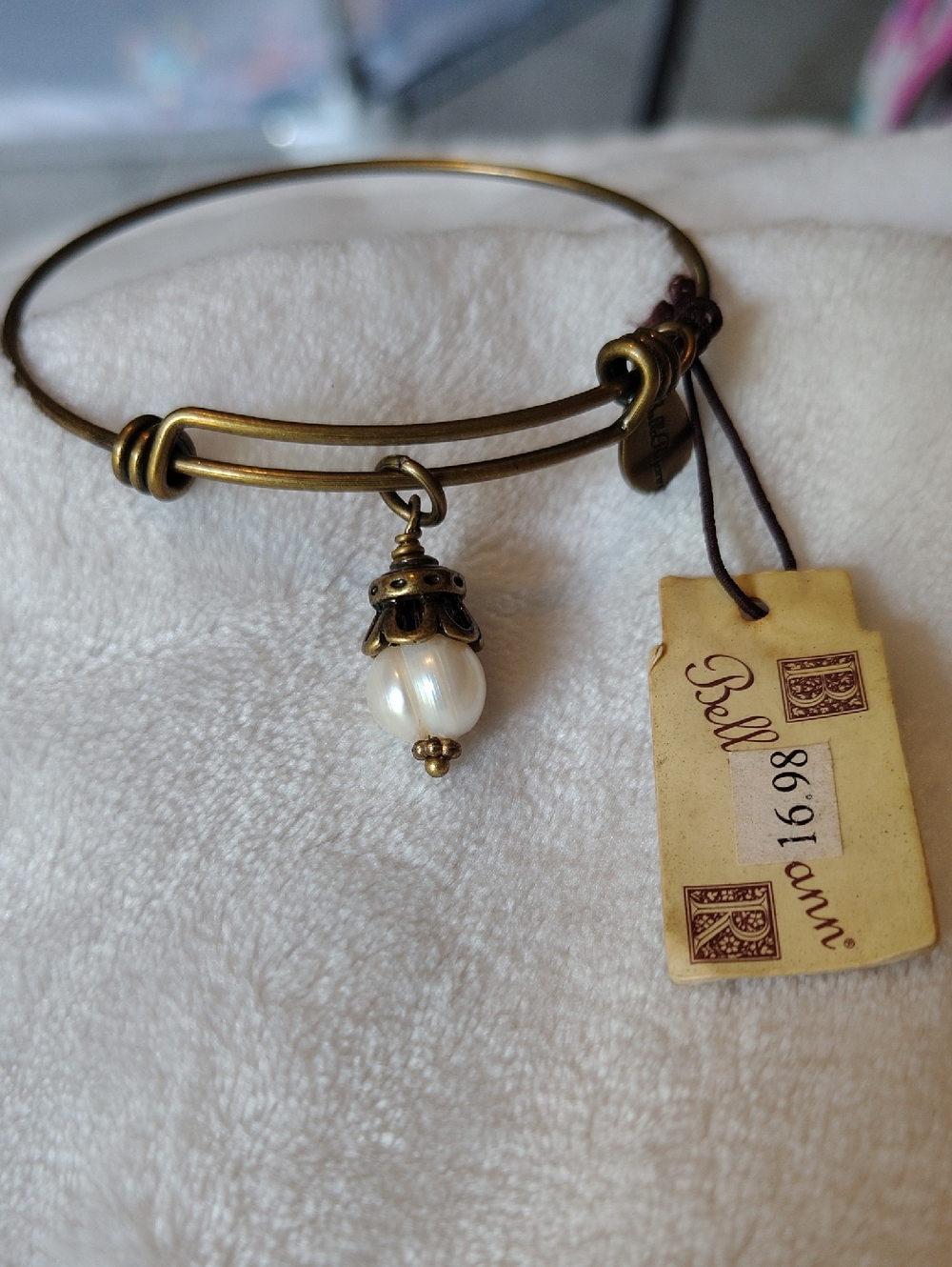 Bella Ryann Pearl Drop Expandable Bangle Bracelet
